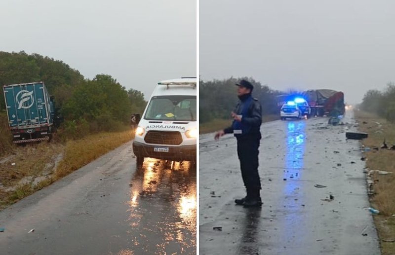 Accidente de tránsito entre dos camiones en Ruta Provincial Nº6, a pocos metros del ingreso a Maciá