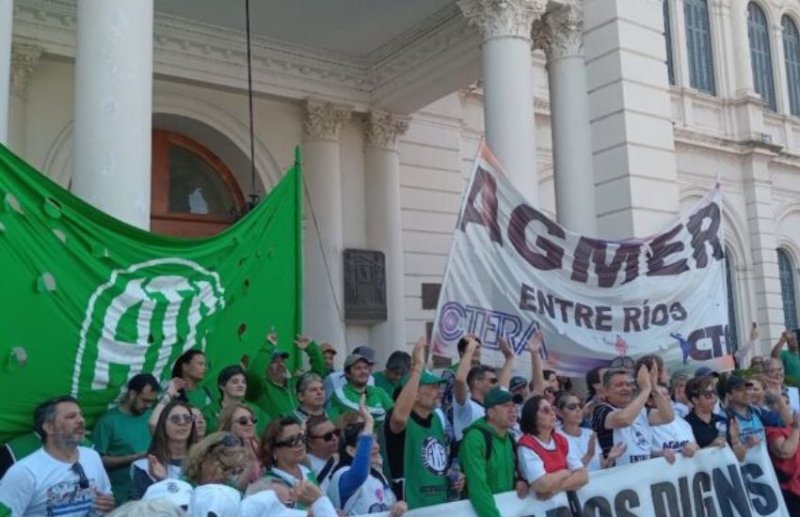Este miércoles Agmer y ATE realizarán un paro con movilización en contra de la reforma previsional