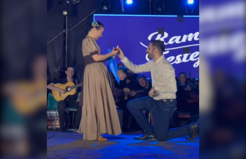 General Ramírez: conductor de evento sorprendió a bailarina con propuesta de matrimonio