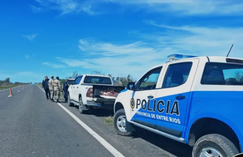 Robo de carne y persecución en Ruta 12: dos detenidos