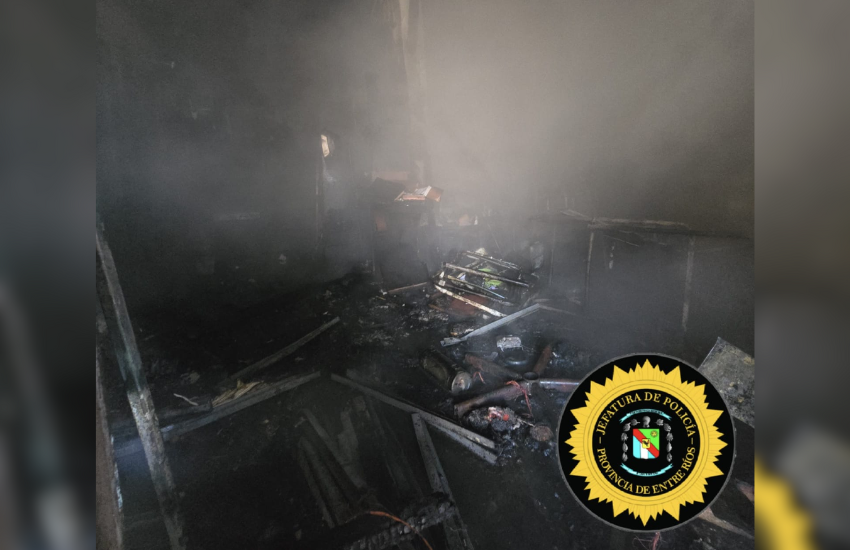 Incendio en Basavilbaso deja a una mujer con quemaduras y una vivienda inhabitable