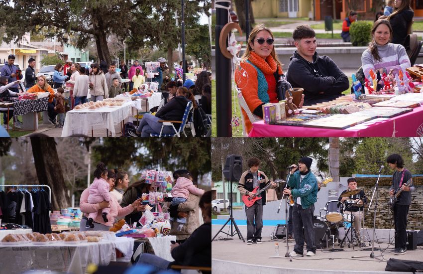 Emprendedores locales exhibieron sus productos en la Plaza San Martín