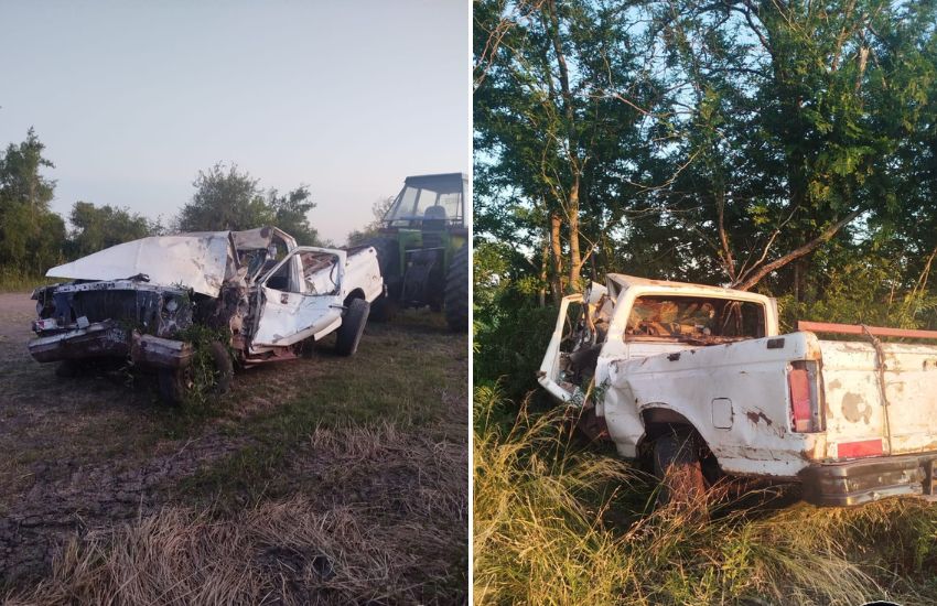 Jóvenes de Maciá volcaron en un camino rural, cerca de Raíces, tras esquivar un camión