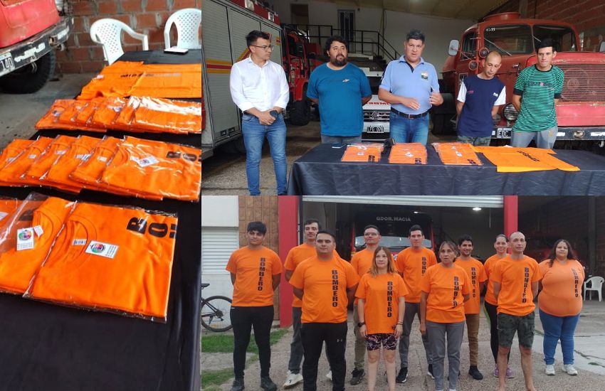 Bomberos Voluntarios recibieron remeras con el nuevo color reglamentario