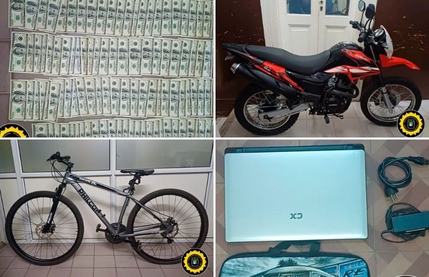 Tras el robo a una vivienda recuperaron casi 10 mil dólares, una moto 0 km y otros elementos